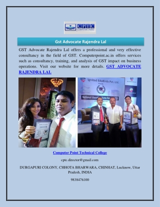 Gst Advocate Rajendra Lal  Computerpoint.ac.in