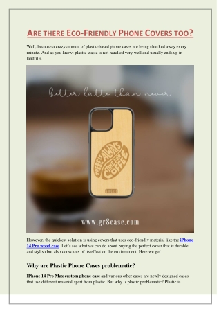 Are there Eco-Friendly Phone Covers too?