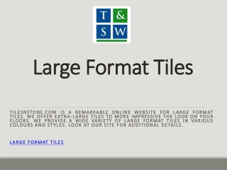 Large Format Tiles | Tilesnstone.com