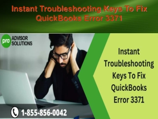 Instant Troubleshooting Keys To Fix QuickBooks Error 3371