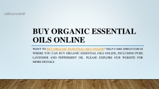Buy Organic Essential Oils Online | Self-care-shelf.com