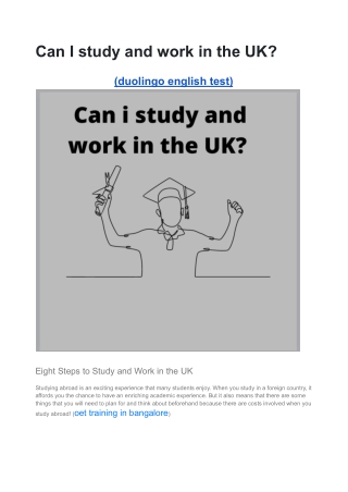 Can I study and work in the UK?