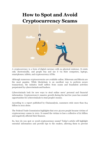How to Spot and Avoid Cryptocurrency Scams