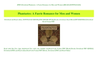[PDF] Download Phantastes A Faerie Romance for Men and Women [[READ] [DOWNLOAD]]