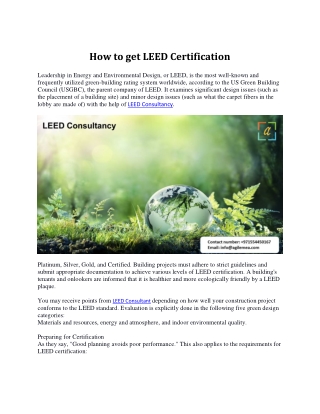 How to get LEED Certification