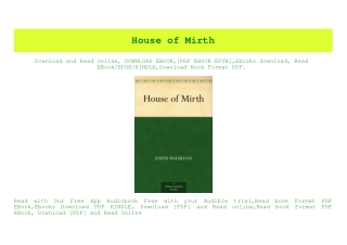 PDF) House of Mirth {PDF EBOOK EPUB KINDLE}