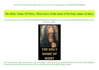 [R.E.A.D] The Holy Name Of Mary Real story of the feast of the holy name of Mary READ PDF EBOOK