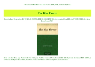 Download EBOoK@ The Blue Flower [PDF EPuB AudioBook Ebook]