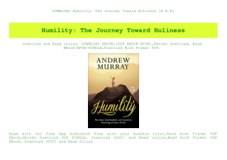 DOWNLOAD Humility The Journey Toward Holiness [R.A.R]