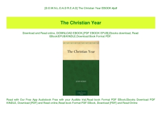 [D.O.W.N.L.O.A.D R.E.A.D] The Christian Year EBOOK #pdf