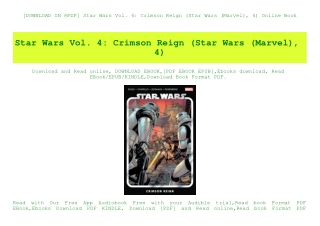 [DOWNLOAD IN @PDF] Star Wars Vol. 4 Crimson Reign (Star Wars (Marvel)  4) Online Book