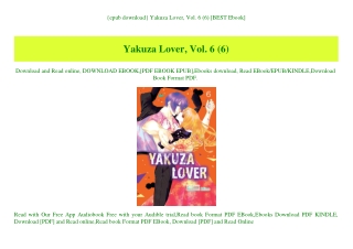 {epub download} Yakuza Lover  Vol. 6 (6) [BEST Ebook]