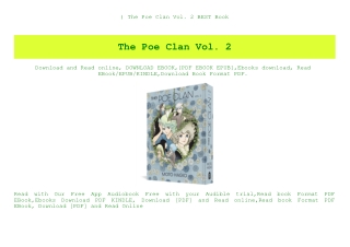 ^READ) The Poe Clan Vol. 2 BEST Book
