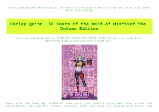 Download EBOoK@ Harley Quinn 30 Years of the Maid of Mischief The Deluxe Edition [PDF EBOOK EPUB KINDLE]