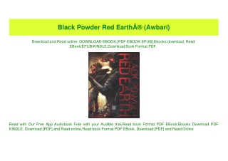 (READ)^ Black Powder Red EarthÃ‚Â® (Awbari) BEST Download