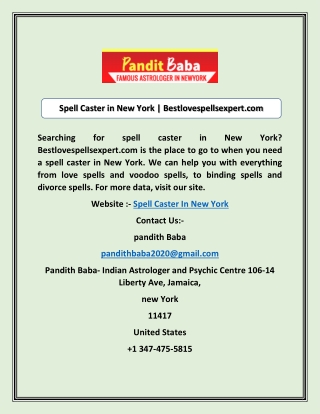 Spell Caster in New York | Bestlovespellsexpert.com