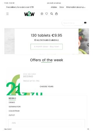 Natural products online shop - W2W