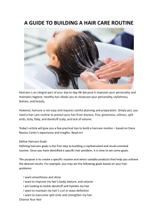 A GUIDE TO BUILDING A HAIR CARE ROUTINE