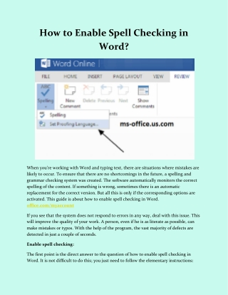 How to enable spell checking in Word