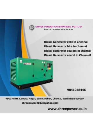 Diesel Generator rent in Chennai