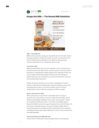 Borges Nut Milk - The Newest Milk Substitute 