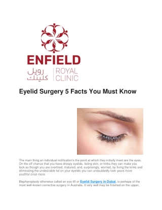 Eyelid Surgery in Dubai