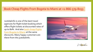 Book Cheap Flights from Bogota to Miami at  1-866-579-8033