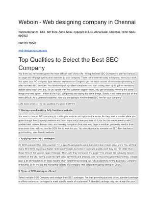 Weboin - Web designing company in Chennai