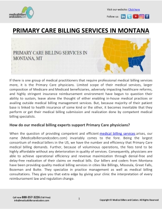 PRIMARY CARE BILLING SERVICES IN MONTANA