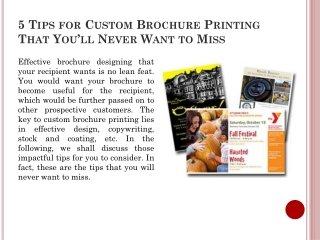 5 Tips for Custom Brochure Printing That You Will Never Want to Miss