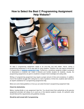 How to Select the Best C Programming Assignment Help Website(1)