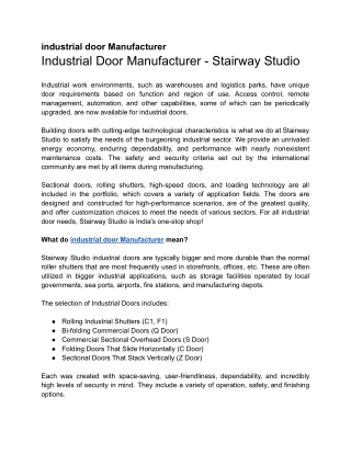 industrial door Manufacturer