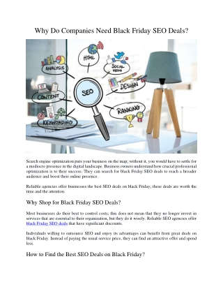 Why Do Companies Need Black Friday SEO Deals