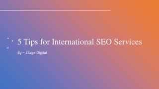 5 Tips for International SEO Services