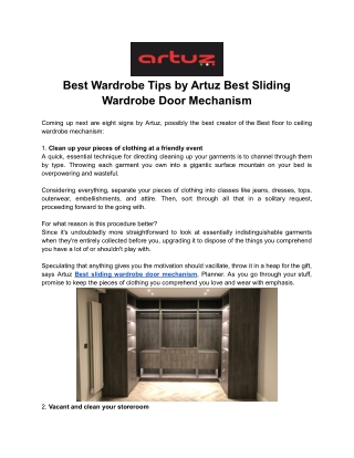 Best Wardrobe Tips by Artuz Best Sliding Wardrobe Door Mechanism