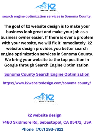 search engine optimization services in Sonoma County.