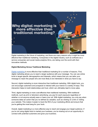 Why digital marketing is more effective than traditional marketing_