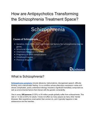 How are Antipsychotics Transforming the Schizophrenia Treatment Space