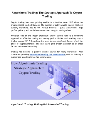 Algorithmic Trading_ The Strategic Approach To Crypto Trading