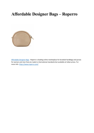 Affordable Designer Bags- roperro
