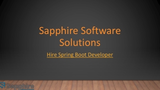 Hire Spring Boot Developer In India, USA, UK | Sapphire