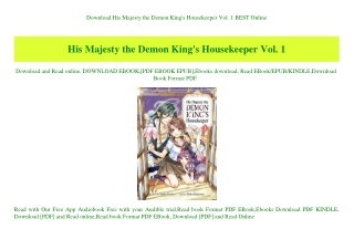 Download His Majesty the Demon King's Housekeeper Vol. 1 BEST Online