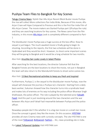 Read Pushpa The Rule Latest Updated news