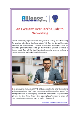An Executive Recruiter's Guide to Networking