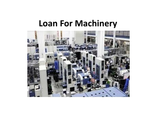 Loan For Machinery