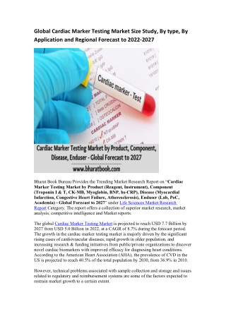 Global Cardiac Marker Testing Market Research Report 2022-2027