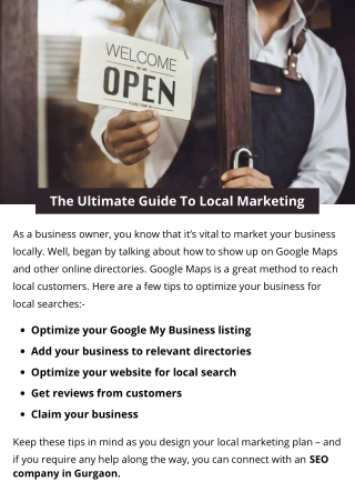 The Ultimate Guide To Local Marketing