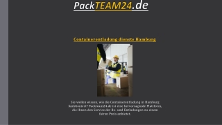 Containerentladung dienste Hamburg | Packteam24.de