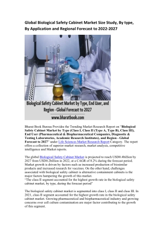 Global Biological Safety Cabinet Market Research Report 2022-2027