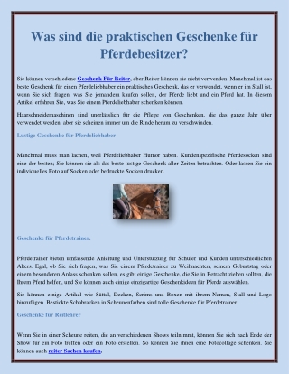 Was sind die praktischen Geschenke für Pferdebesitzer?